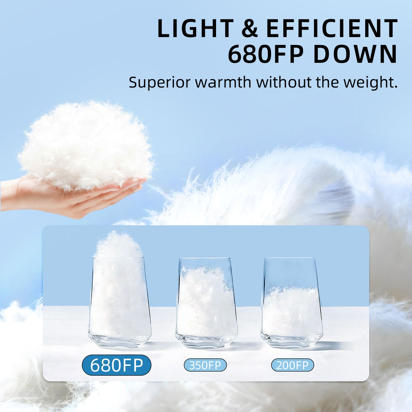 Hlitmout Ultralight Mummy Down Sleeping Bag(Blue and grey)