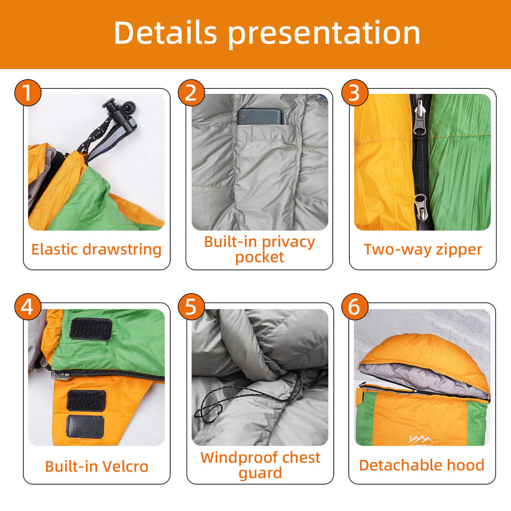 HLITMOUT Lightweight Down Blanket Sleeping Bag,Filling 500g down
