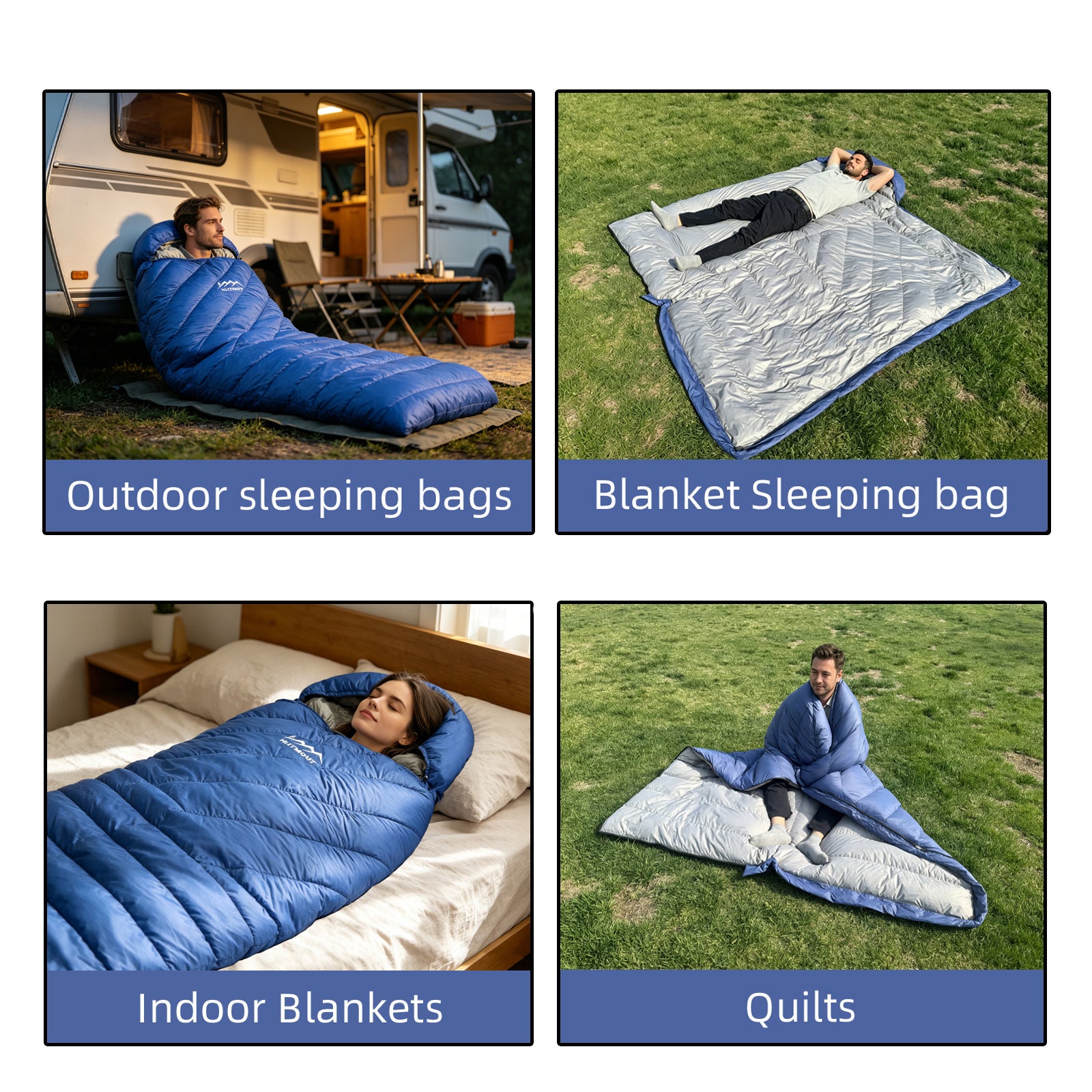 HLITMOUT XXL Sleeping Bag 680FP White Duck Down 800g Fill Ultralight for Picnic Road Trip Home Use